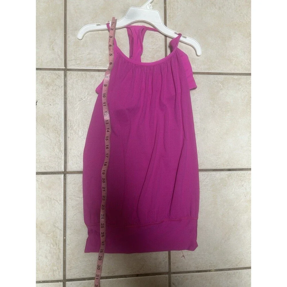 Lululemon No Limit Tank pink  Womens Size 8 build in bra GUC! - Picture 6 of 7